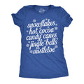 Snowflakes Hot Cocoa Candy Canes Jingle Bells Mistletoe Women's T Shirt