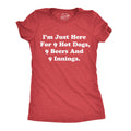 Im Just Here For 9 Hot Dogs 9 Beers And 9 Innings Women's T Shirt