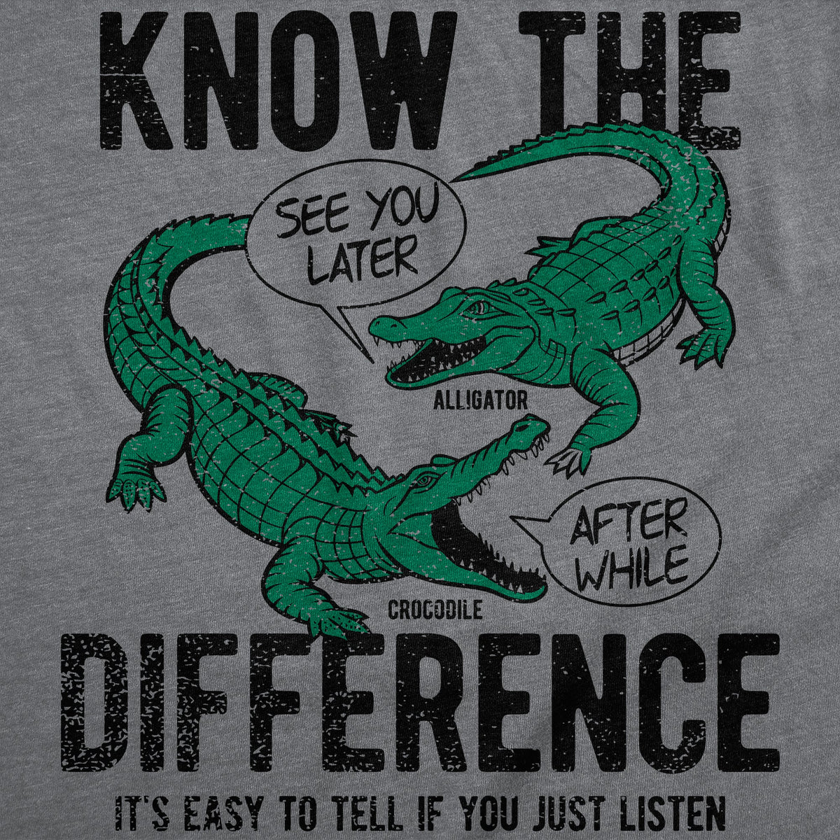 Know The Difference Alligator Crocodile Men's T Shirt