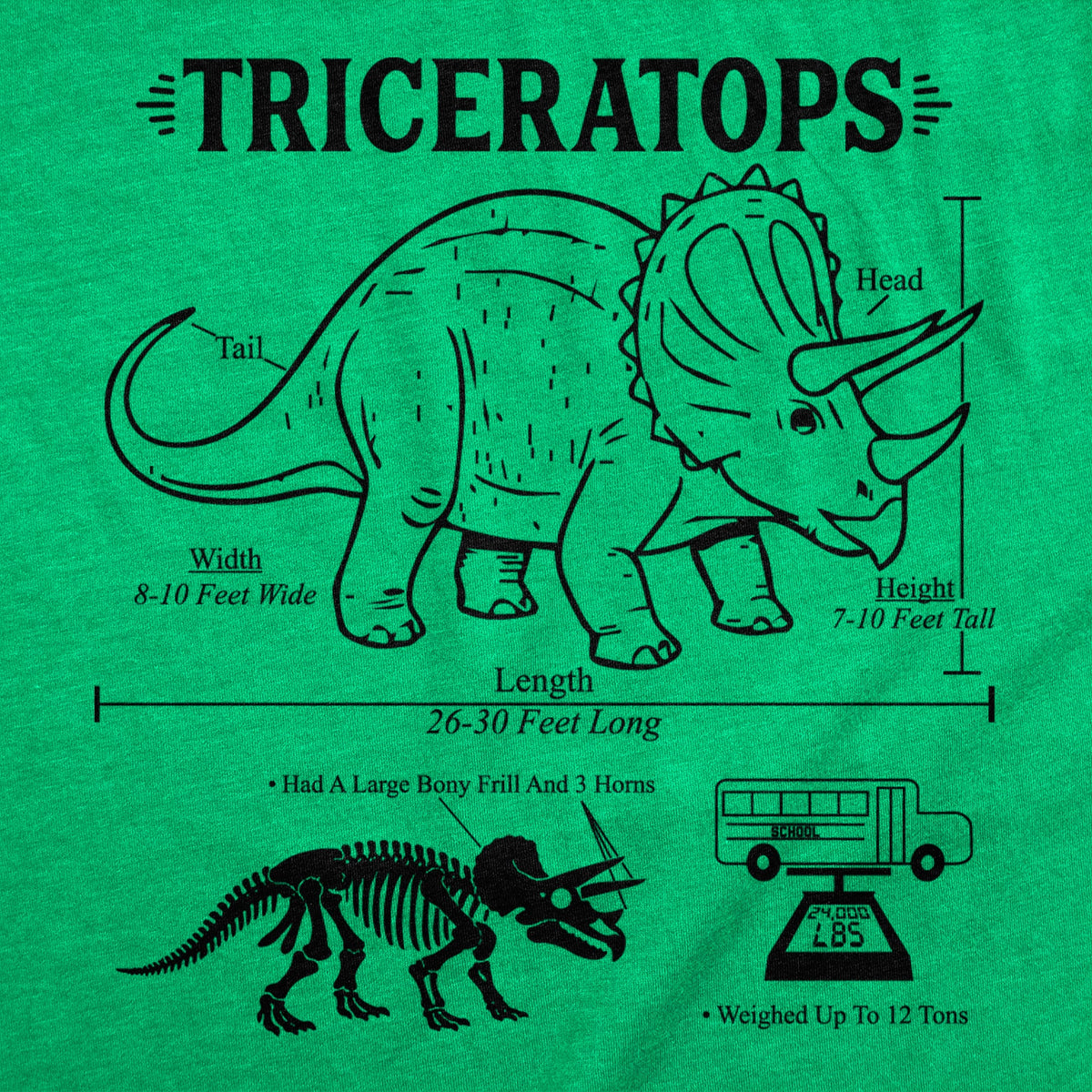 Triceratops Infographic Youth T Shirt