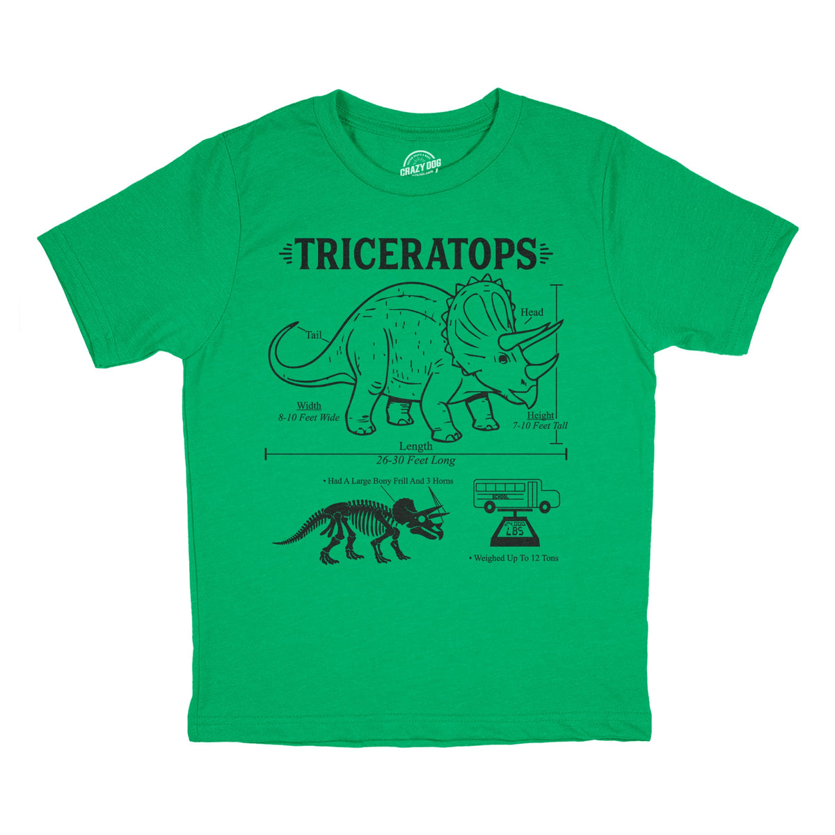 Triceratops Infographic Youth T Shirt