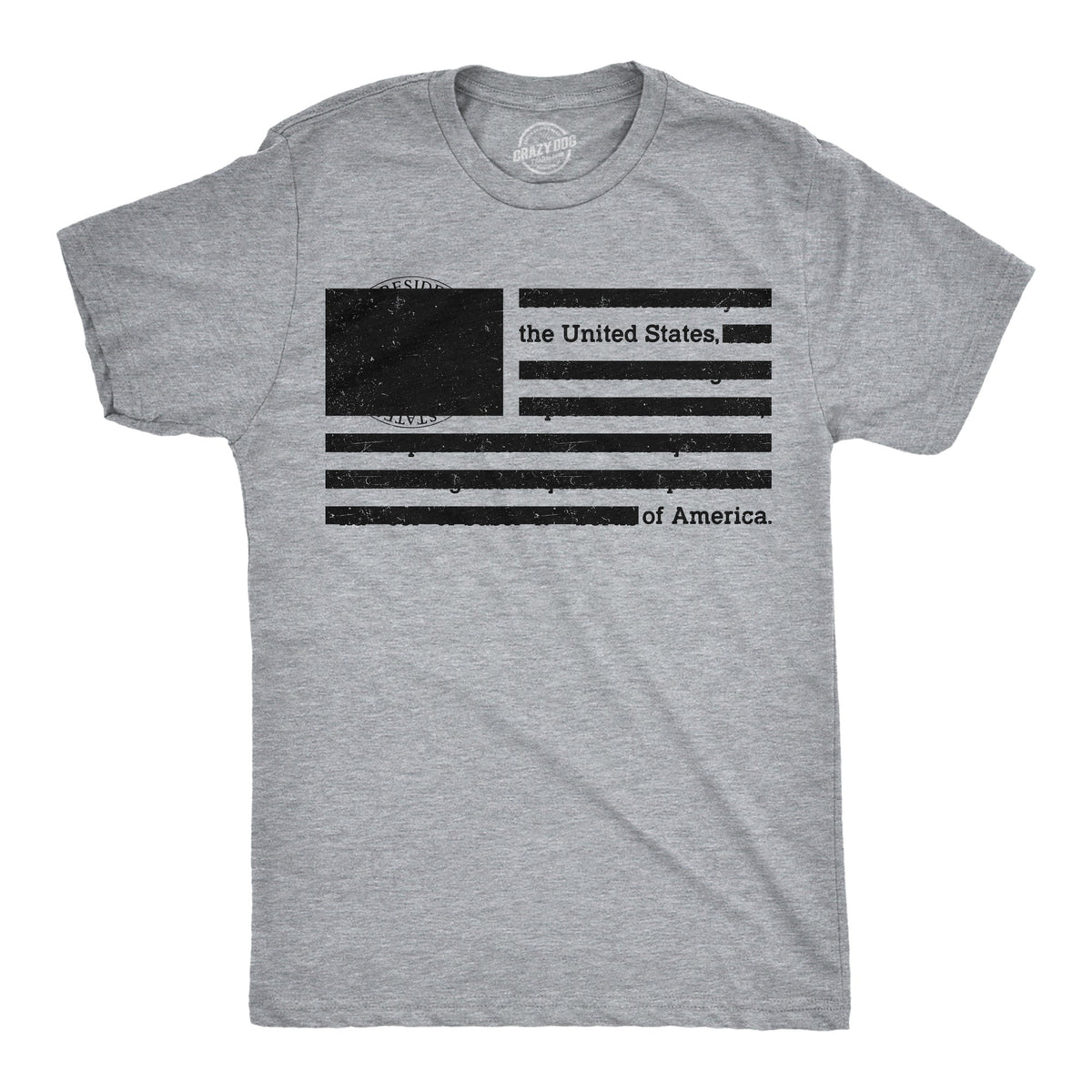USA Flag Redacted Men's T Shirt