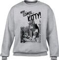 Unisex Here Comes Kitty Sweatshirt Funny Giant Cat Sweatshirt