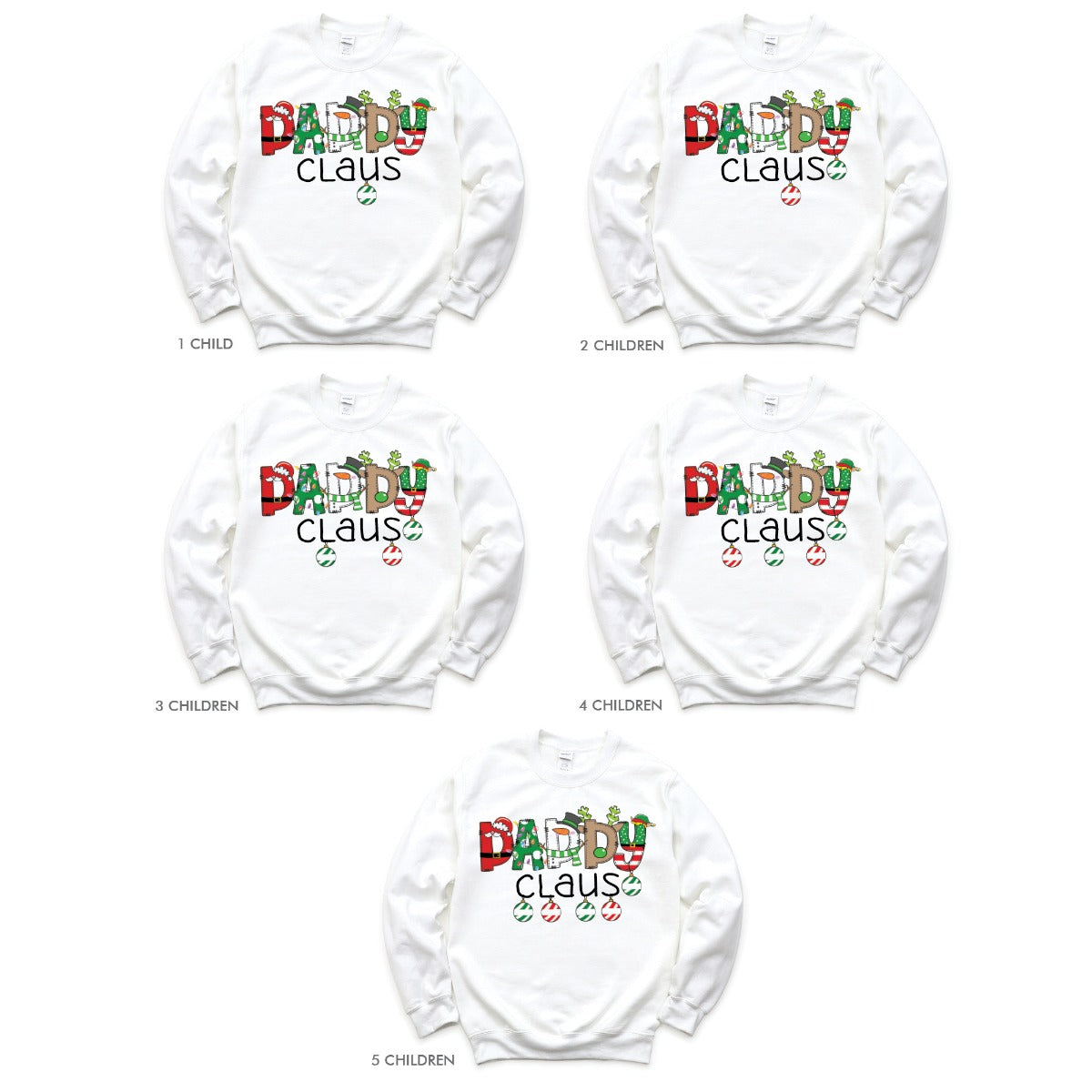 Daddy Claus Adult White Sweatshirt - 1 Child