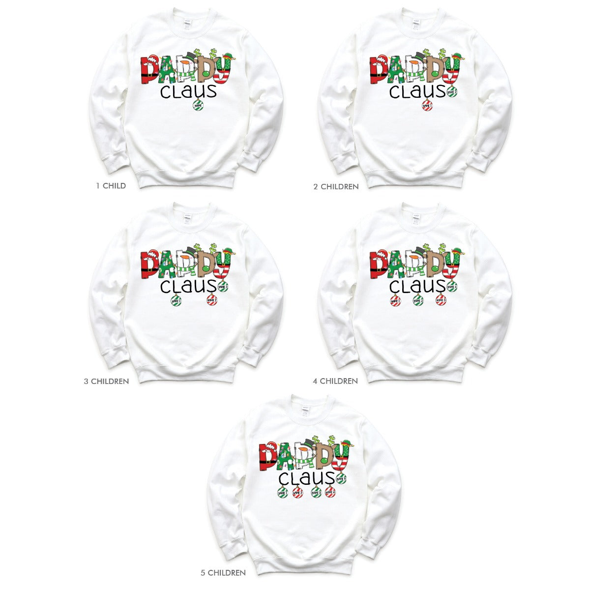 Daddy Claus Adult White Sweatshirt - 1 Child