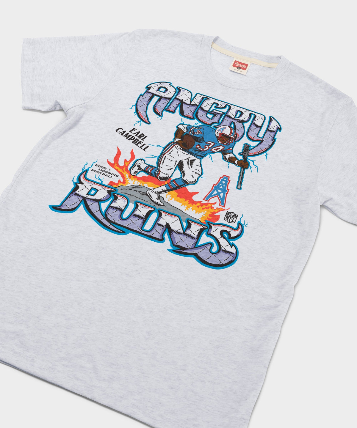 Angry Runs Oilers Earl Campbell