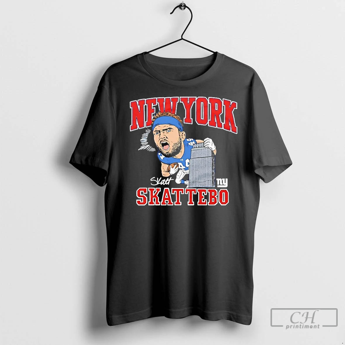 Classic Cam Skattebo Caricature New York Giants Empire