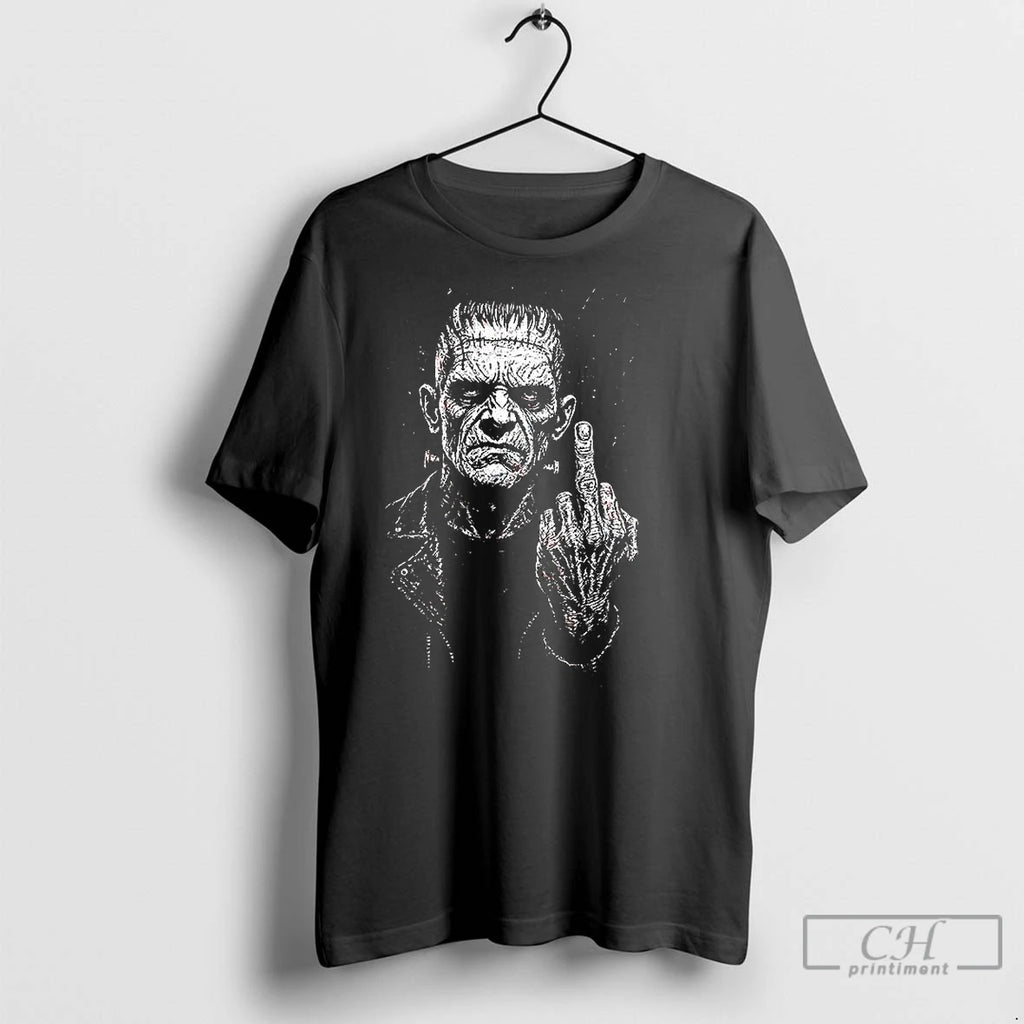 Classic Frankenstein Middle Finger Horror Halloween Meme