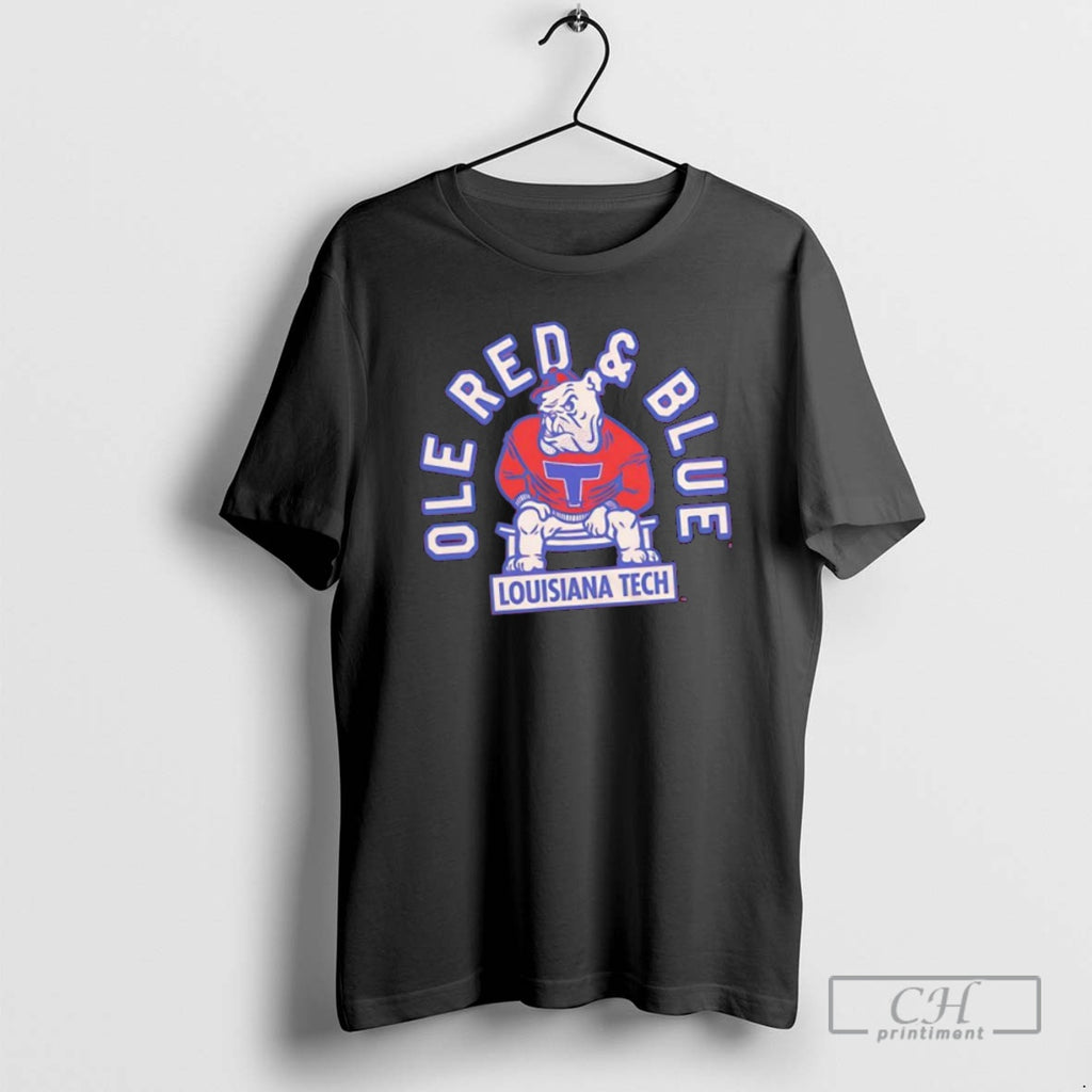 Classic Louisiana Tech Bulldogs Ole Red And Blue Mascot Logo Shirt Sweater