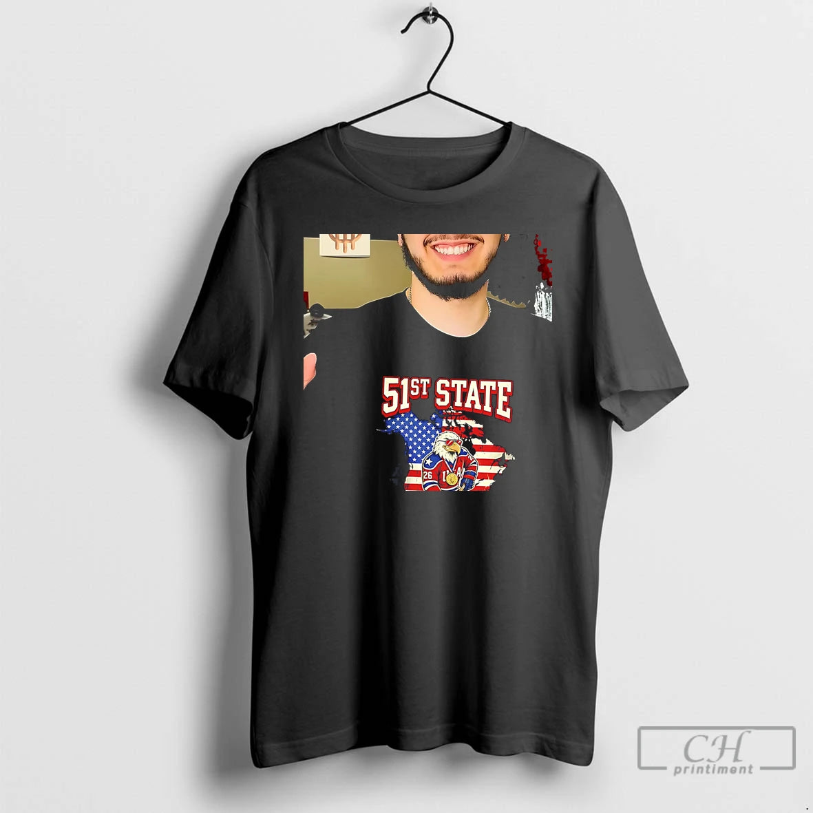 Classic Usa Hockey 51st State Gold Medal Mascot Tee