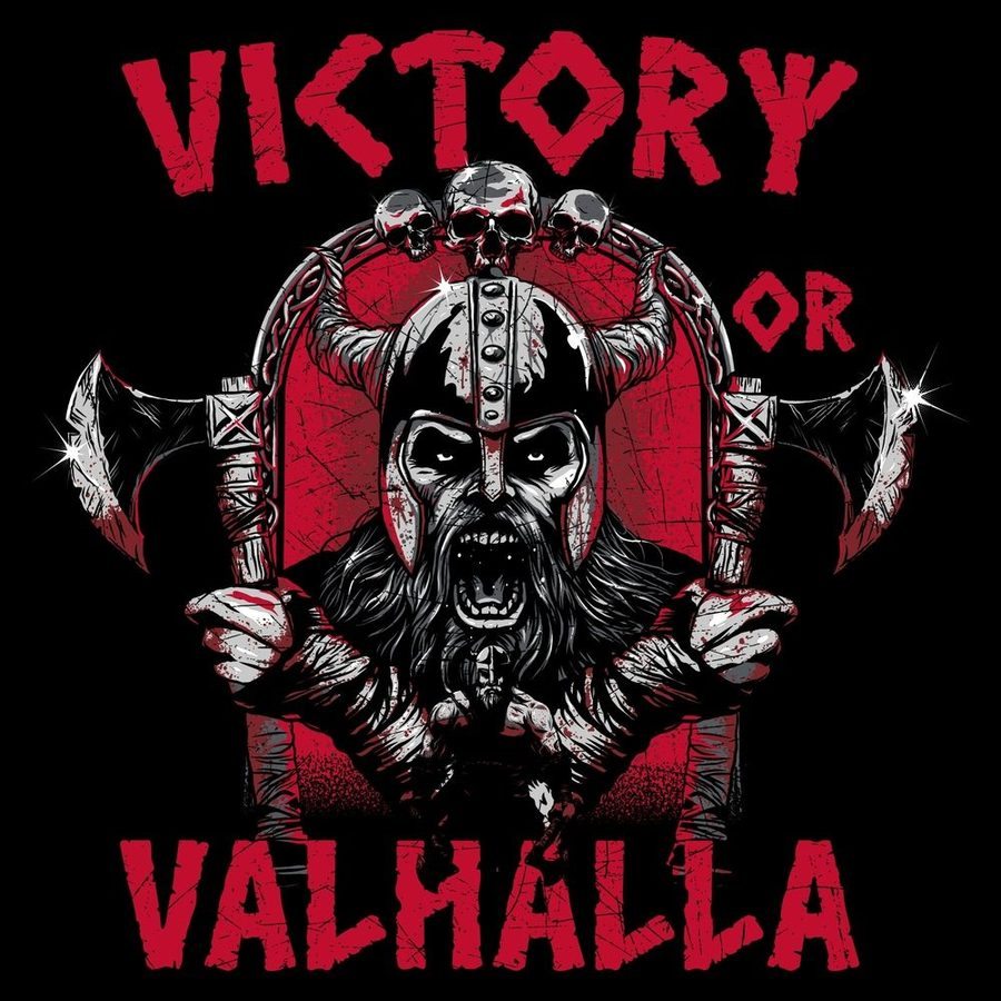 Victory Or Valhalla Hoodie - Black