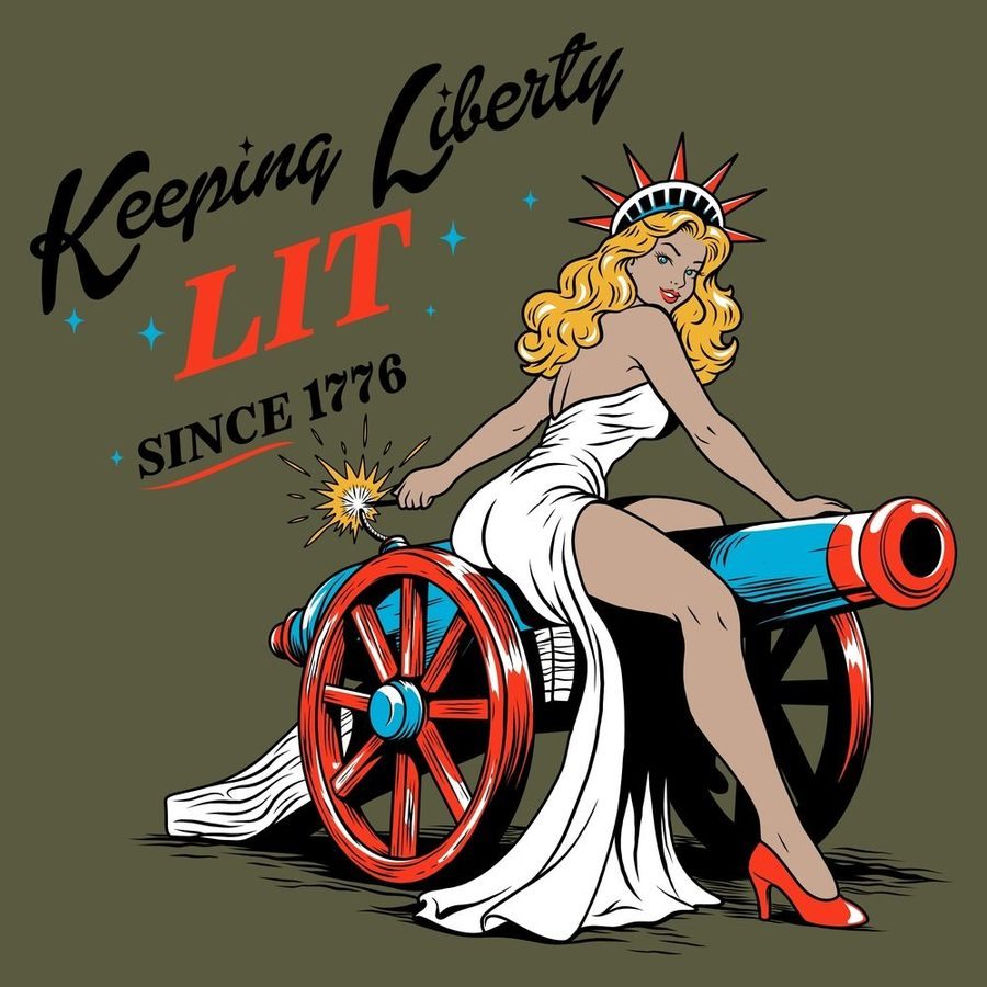 Keeping Liberty Lit T-Shirt - Military Green