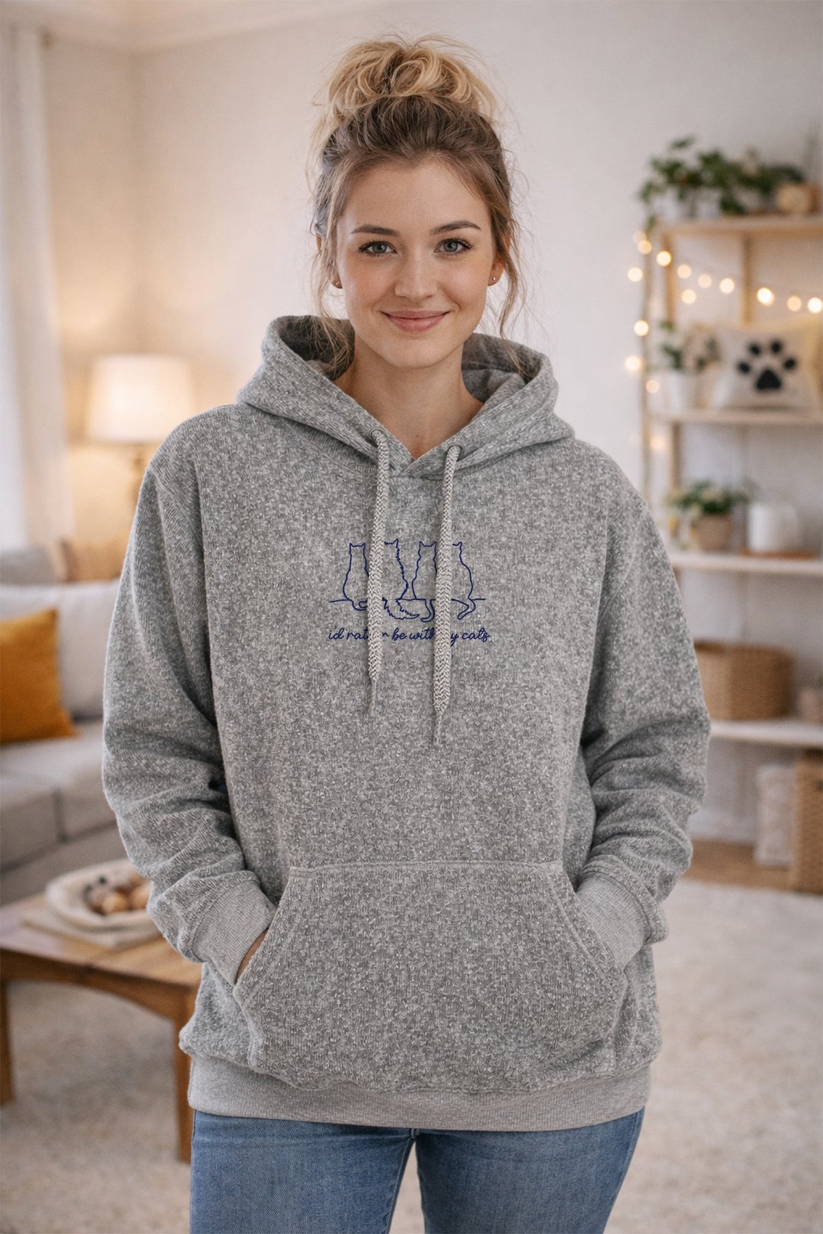 I'D RATHER BE WITH MY CATS, NANTUCKET HOODIE