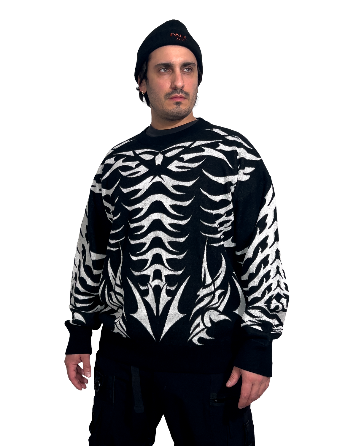 Exoskeleton Black Knit Sweatshirt