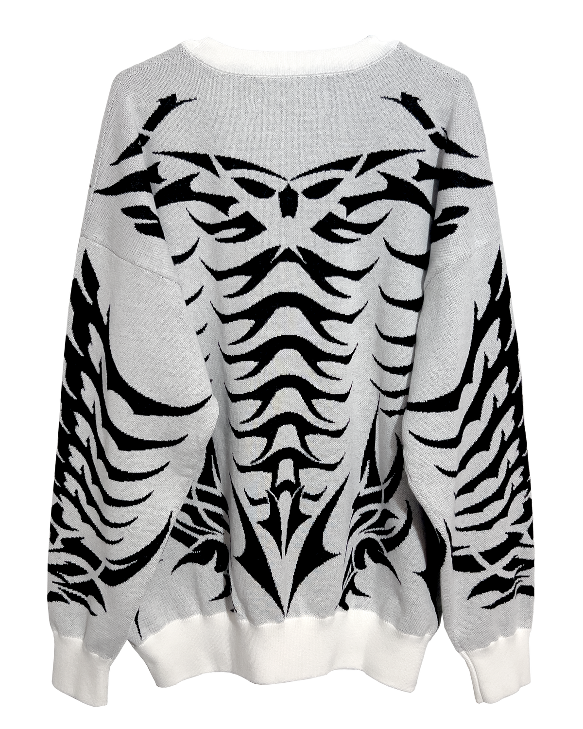 Exoskeleton White Knit Sweatshirt