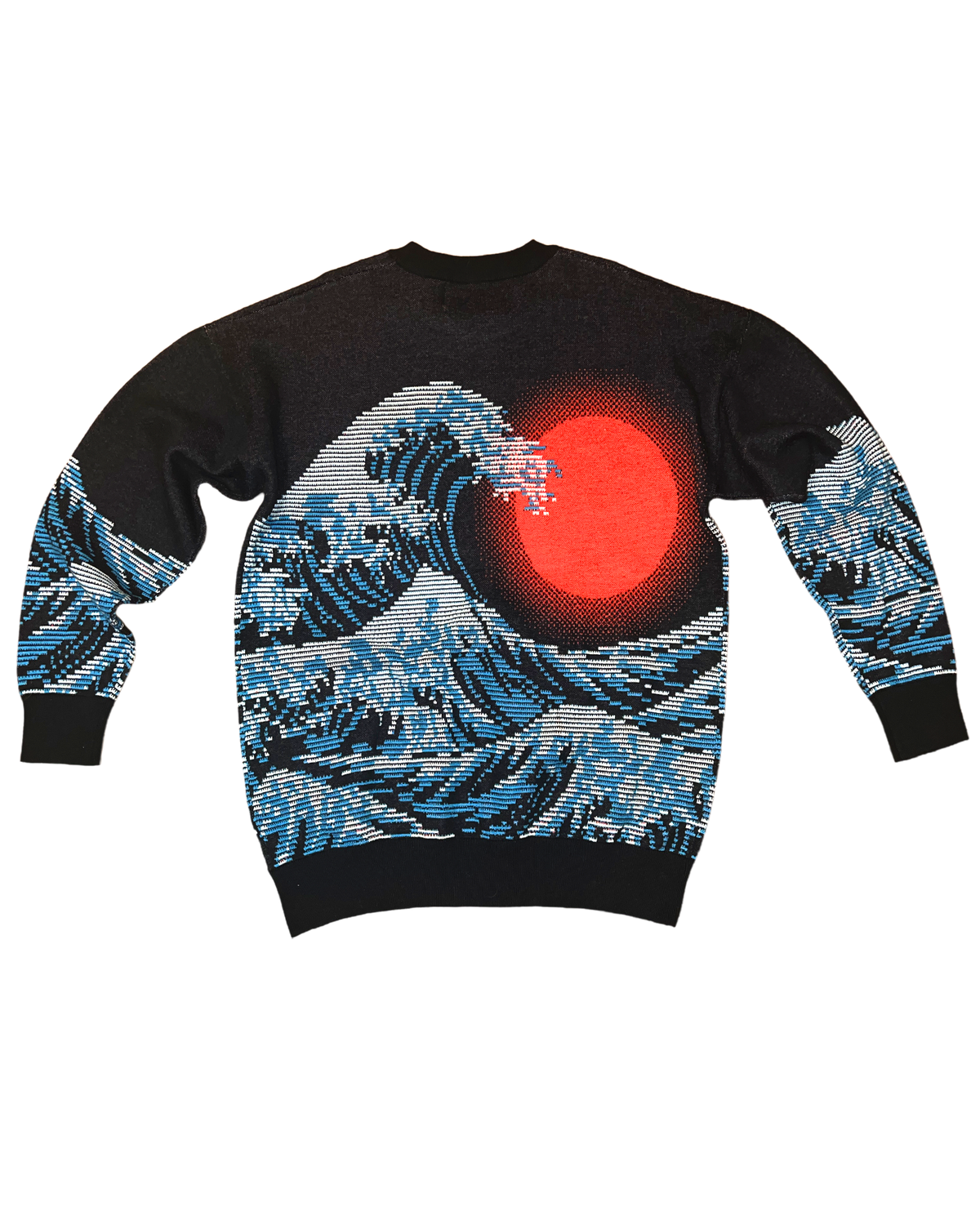 Dark Pixel Wave Knit Sweatshirt