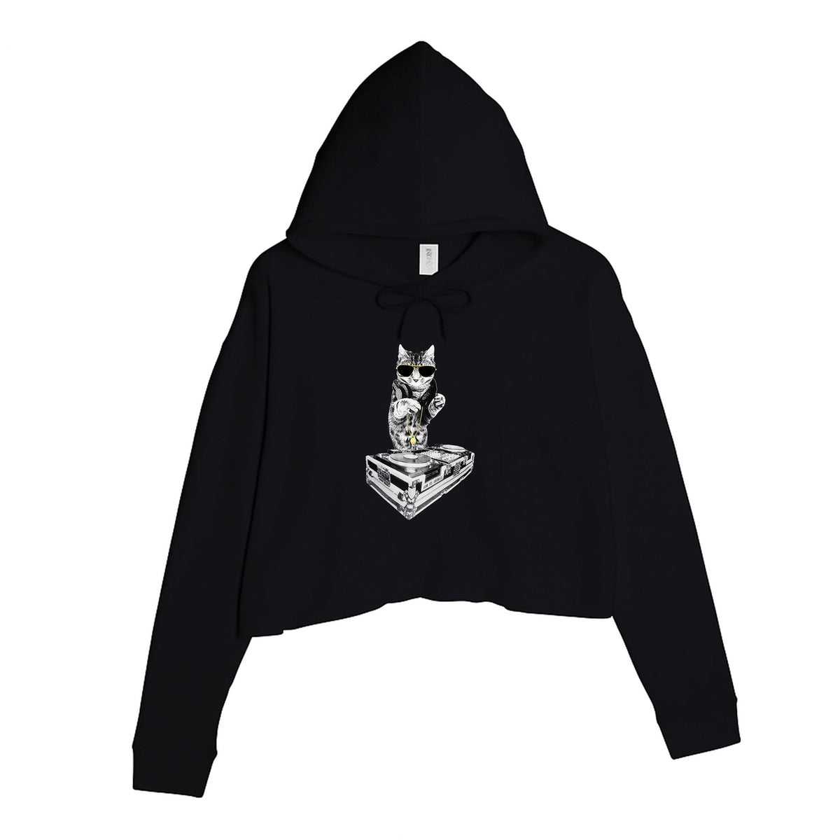 Women's | Bruce Kitty DJ | Crop Hoodie