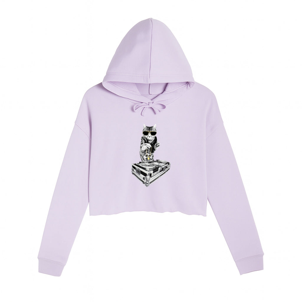 Women's | Bruce Kitty DJ | Crop Hoodie