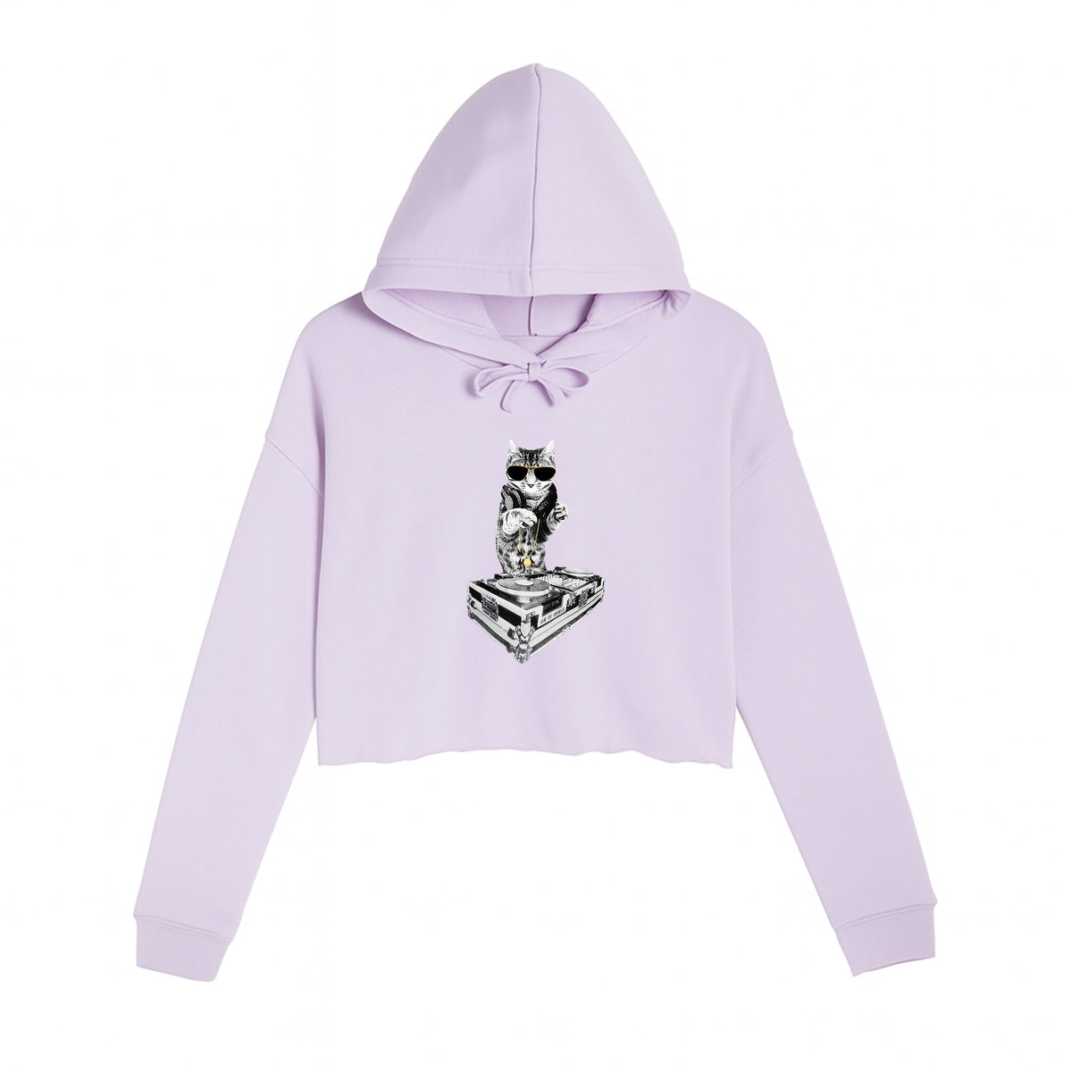 Women's | Bruce Kitty DJ | Crop Hoodie