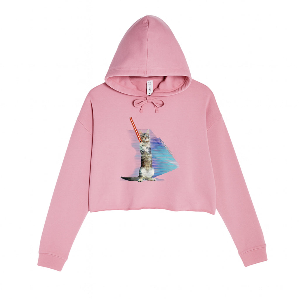Women's | Hologram Battle Cat | Crop Hoodie