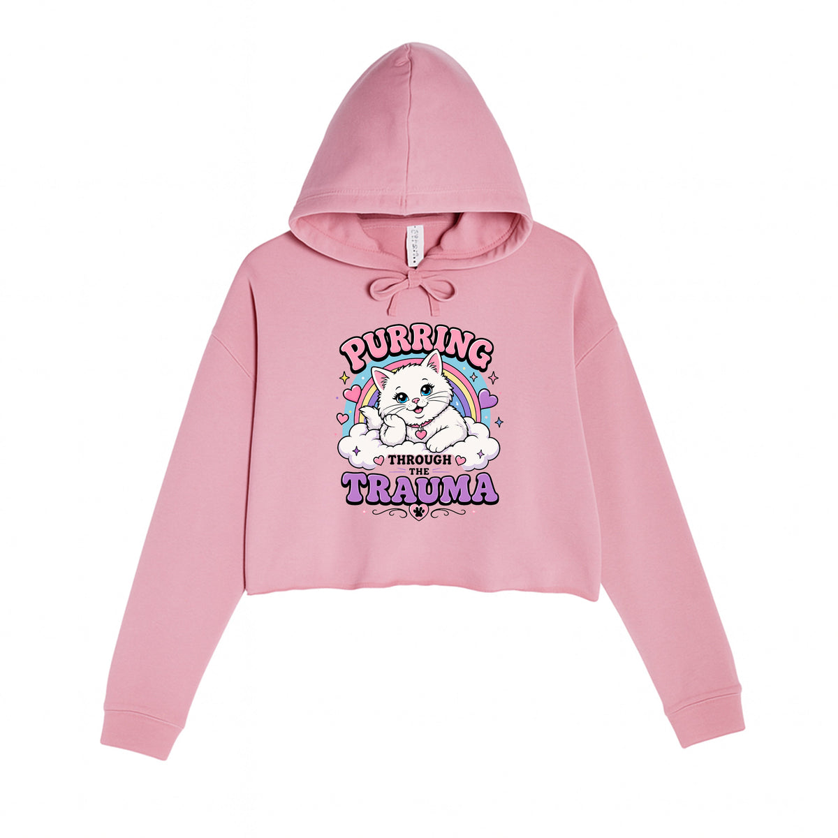 Women's | Purring Through Trauma | Crop Hoodie