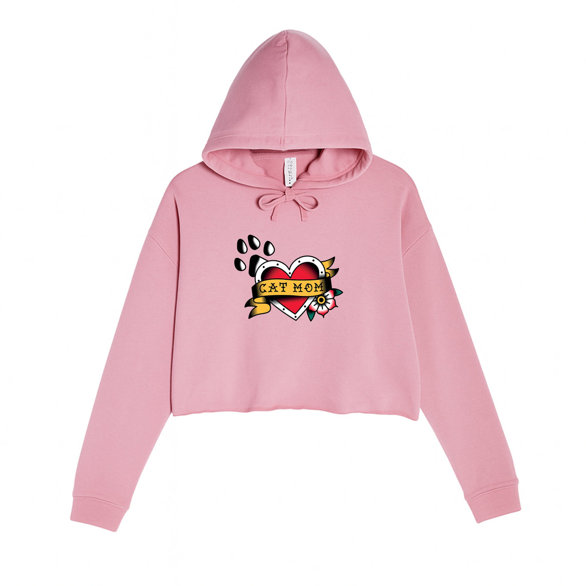 Women's | Tattoo Cat Mom | Crop Hoodie