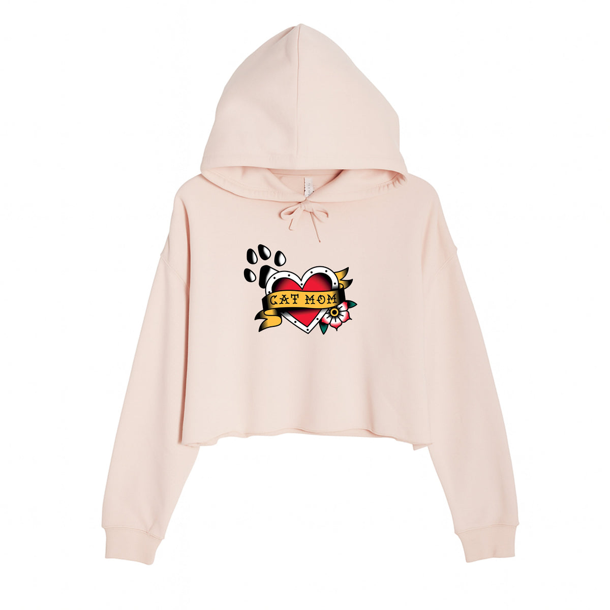 Women's | Tattoo Cat Mom | Crop Hoodie