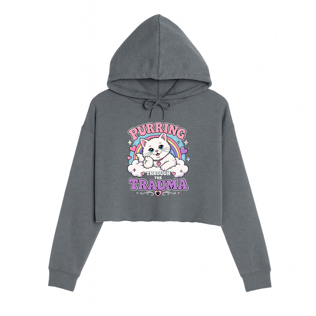 Women's | Purring Through Trauma | Crop Hoodie