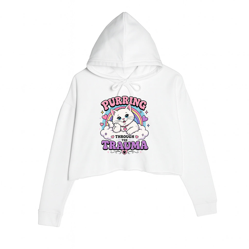 Women's | Purring Through Trauma | Crop Hoodie