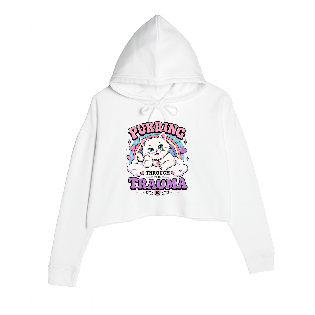 Women's | Purring Through Trauma | Crop Hoodie