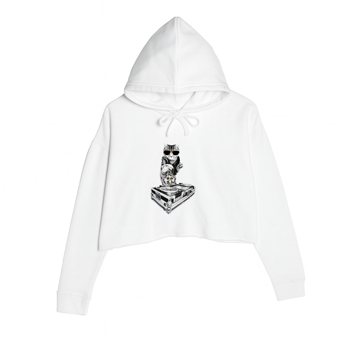 Women's | Bruce Kitty DJ | Crop Hoodie