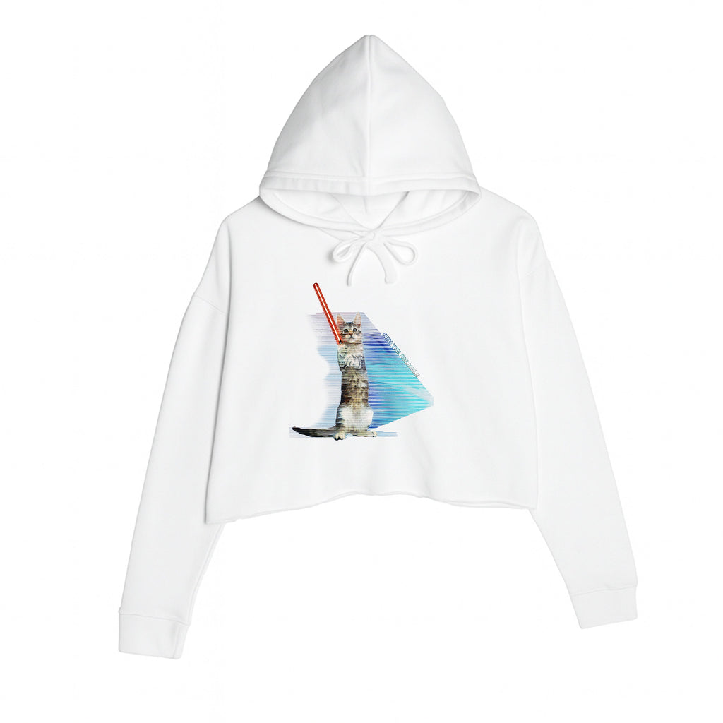 Women's | Hologram Battle Cat | Crop Hoodie