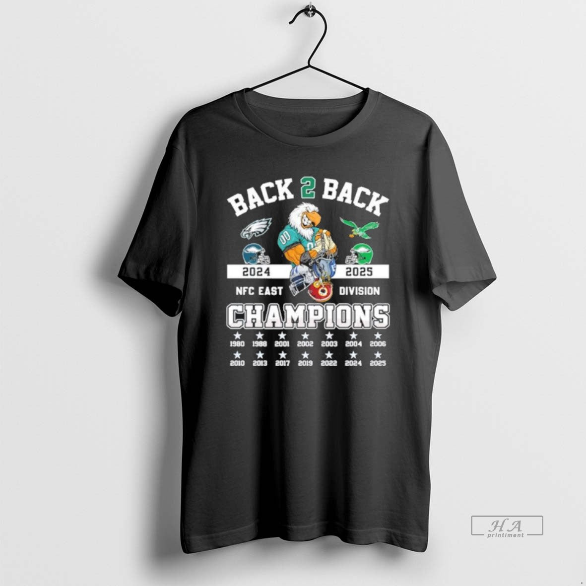 Official Back 2 Back Nfc East Division Champions Philadelphia Eagles Mascot