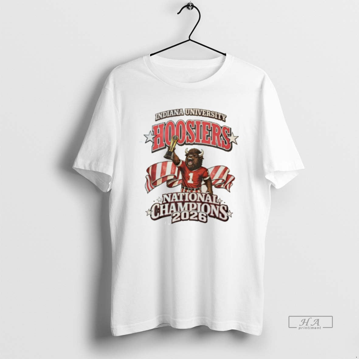 Official Bison Indiana Hoosiers Football National Champions 2026 Tee