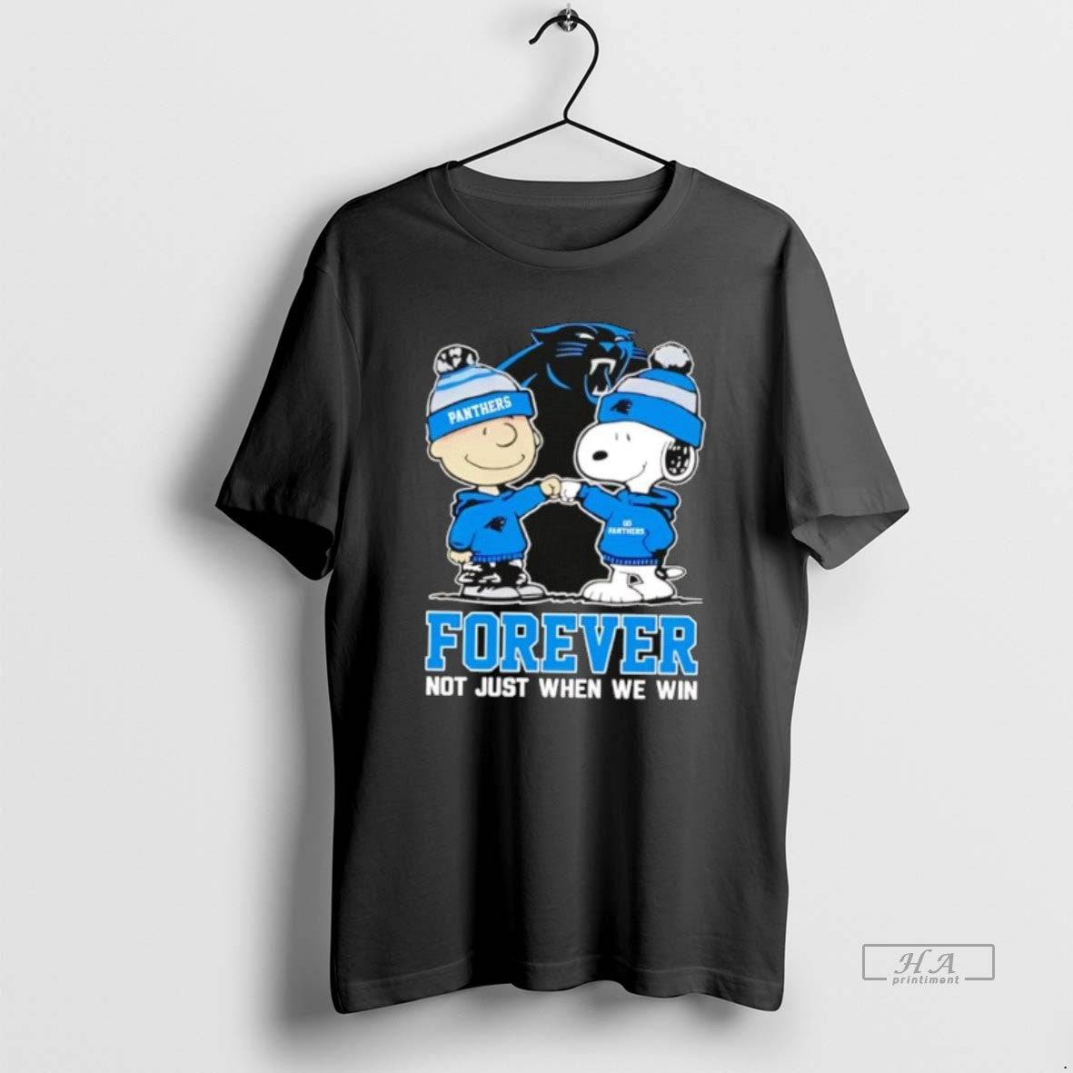 Official Carolina Panthers Charlie Brown And Snoopy Forever Not Just When We Win
