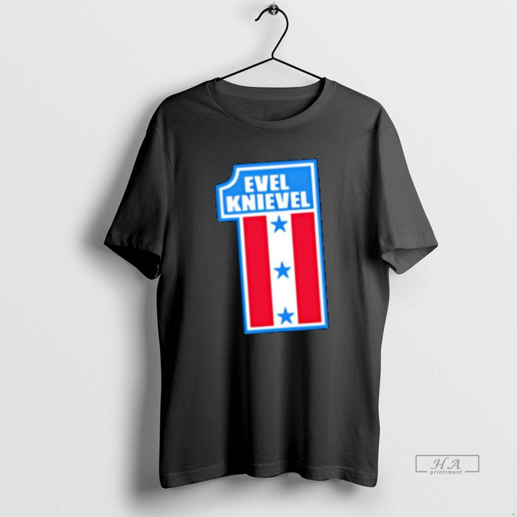 Official Cliff Booths Evel Knievel Number 1 America Flag Graphic