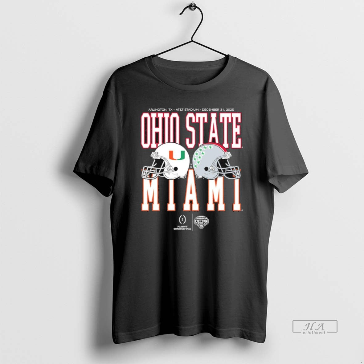 Official Cotton Bowl Classic 2025 Miami Vs Ohio State Helmet Matchup Helmet