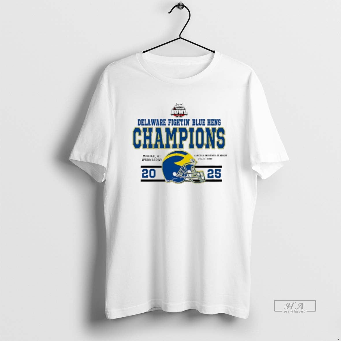 Official Delaware Fightin Blue Hens 2025 68 Ventures Bowl Champions Helmet