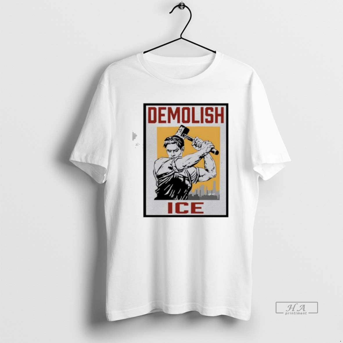 Official Demolish Ice Worker With Sledgehammer Political Protest Art