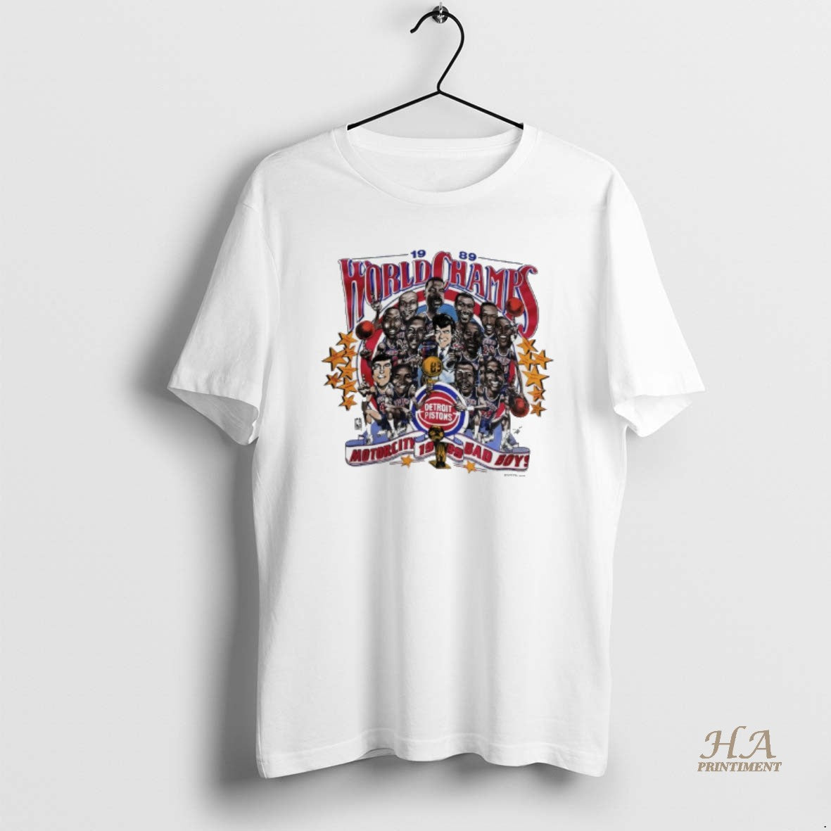 Official Detroit Pistons 1989 World Champions Motorcity Bad Boy