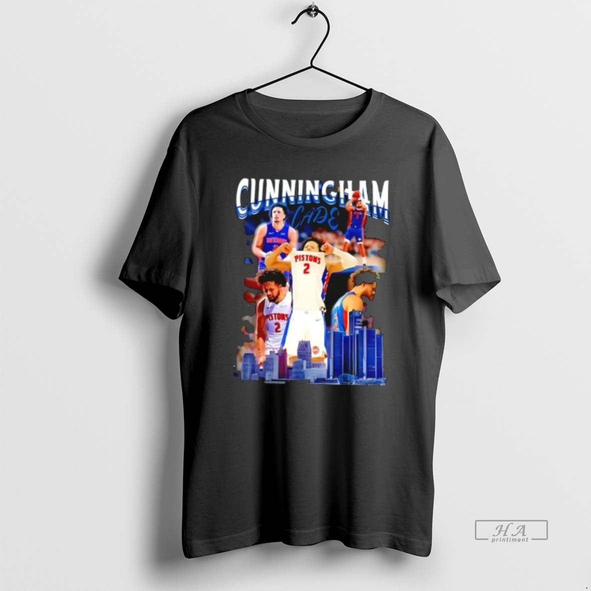 Official Detroit Pistons Cade Cunningham Graphic Skyline