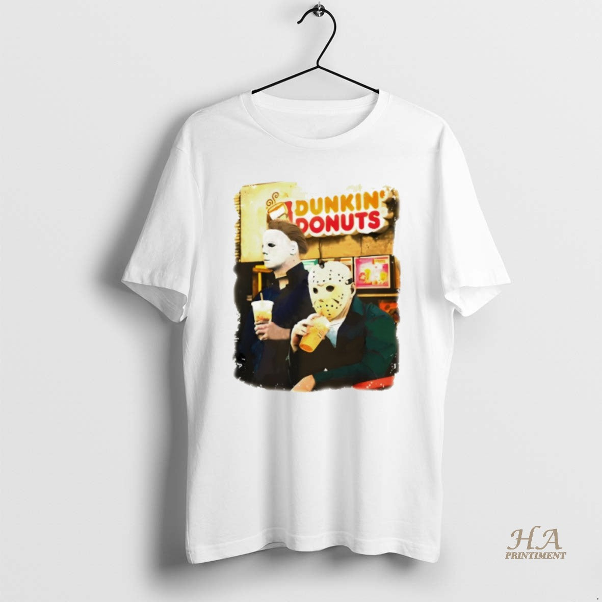 Official Dunkin Donuts Horror Movie Michael And Jason Funny Halloween