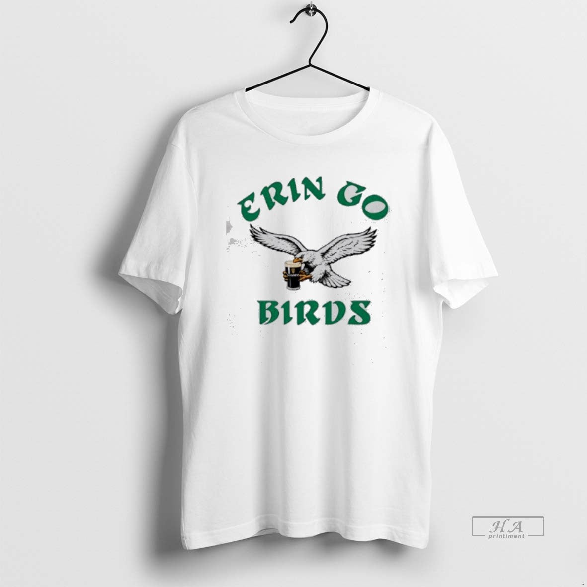 Official Erin Go Birds Eagle Holding A Guinness
