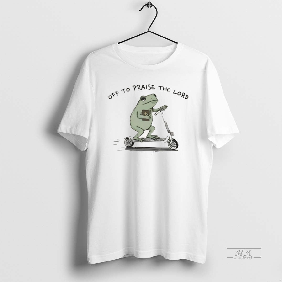 Official Funny Christian Frog Off To Praise The Lord