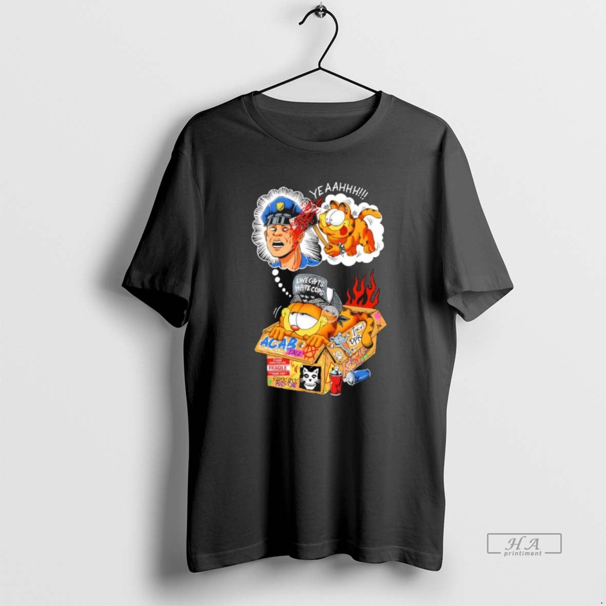 Official Garf Love Cats Hate Cops Acab Graphic