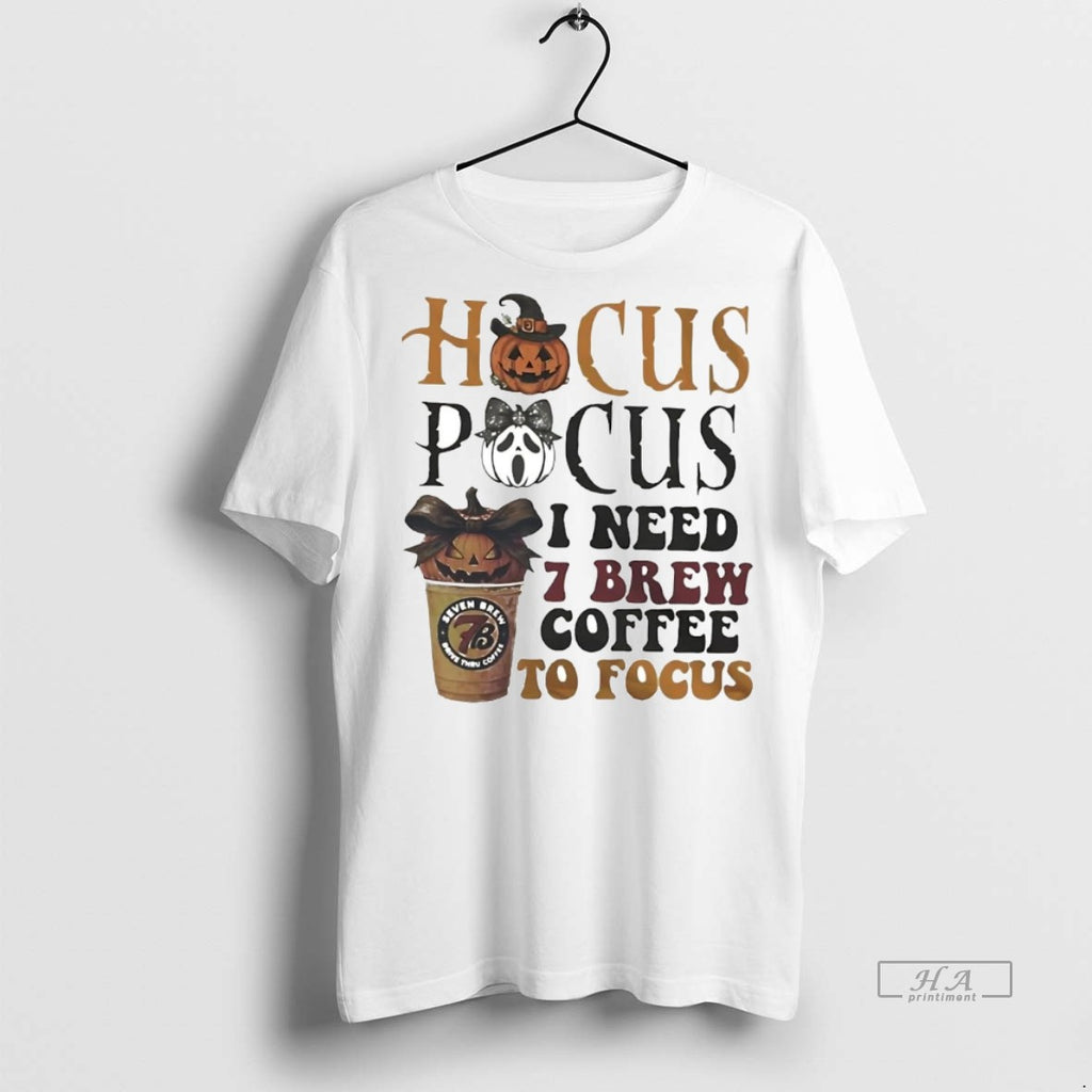 Official Hocus Pocus I Need 7 Brew Coffee To Focus Halloween Shirt