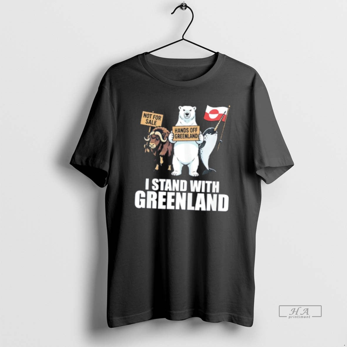 Official I Stand With Greenland Not For Sale Hands Of Greenland Tee
