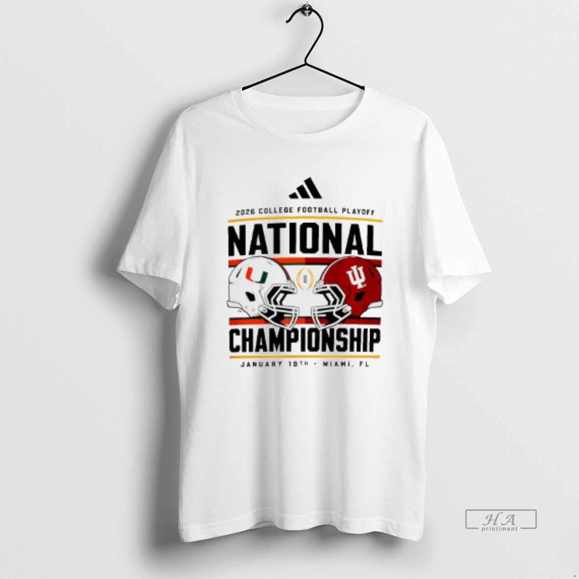 Official Indiana Hoosiers Vs Miami Hurricanes Dueling Helmet 2026 Cfp National Championship