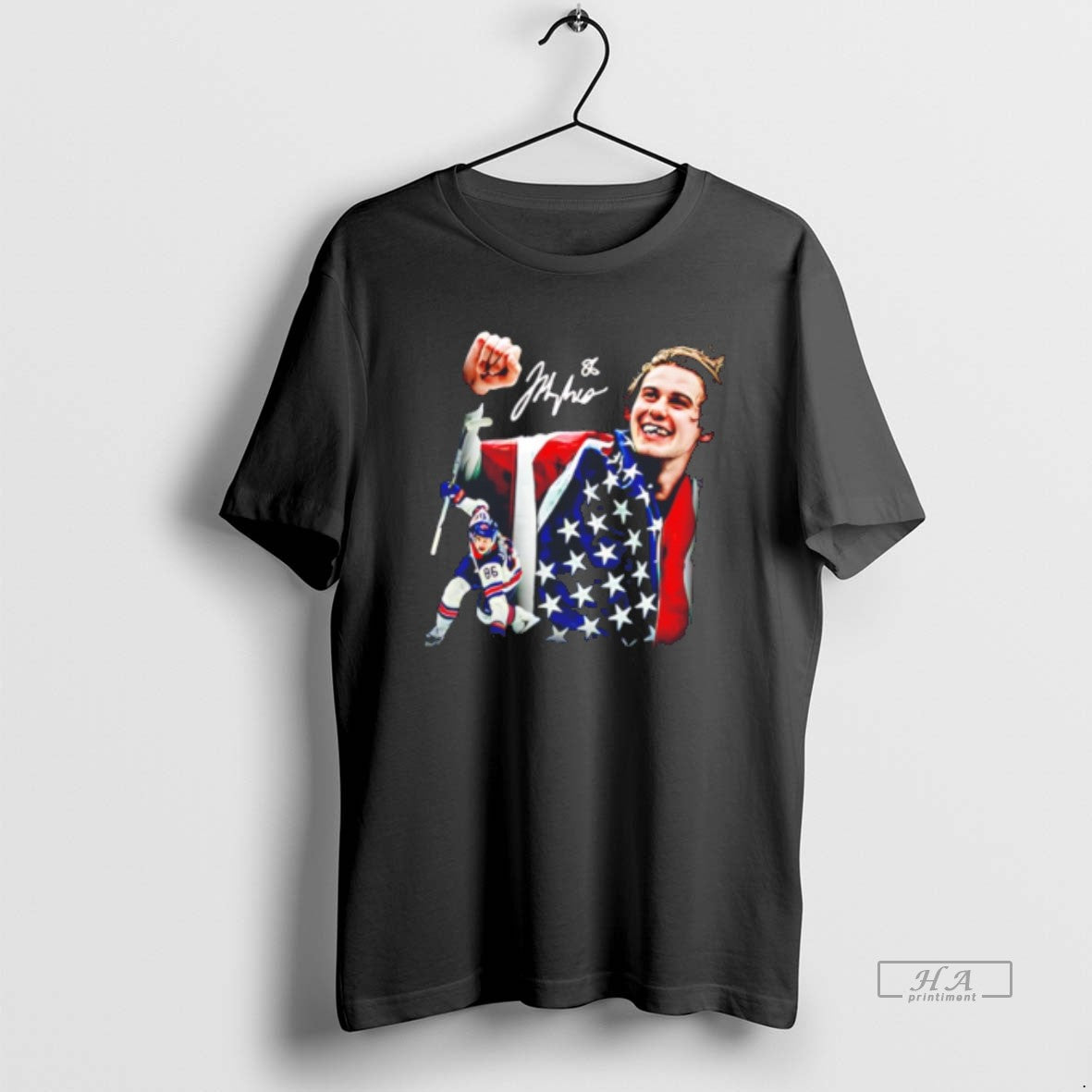 Official Jack Hughes Usa Hockey Gold 2026 Tee