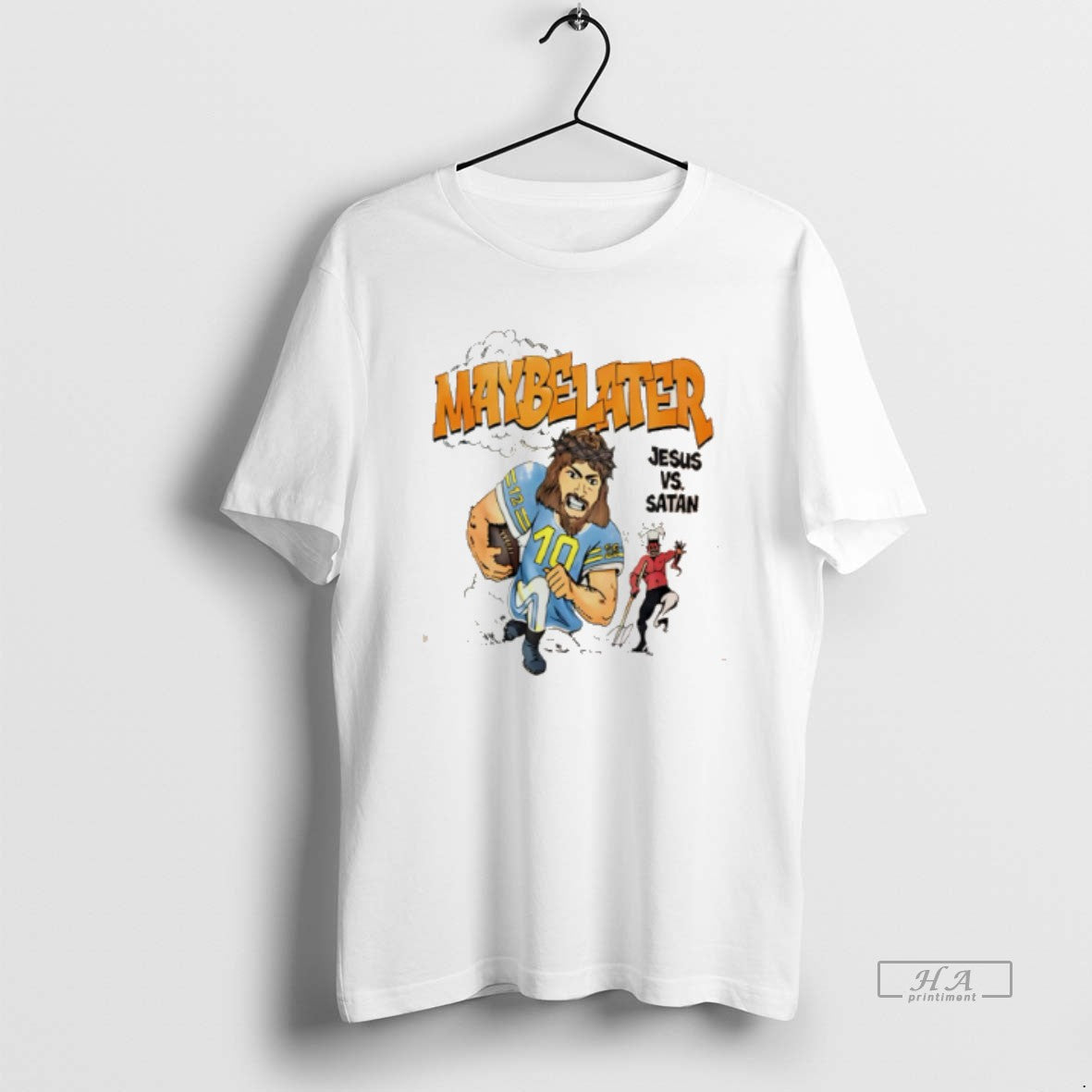 Official Jared Mccain Maybe Later Jesus Vs Satan Tee